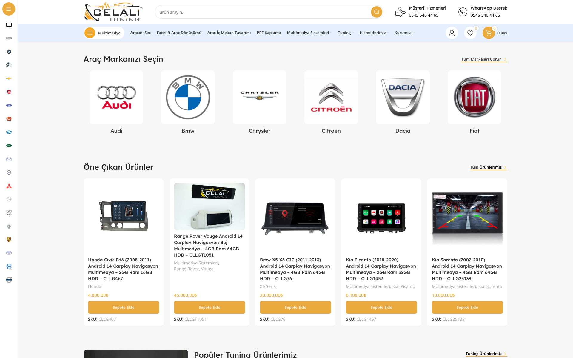 Celali Tuning e-ticaret sitesi