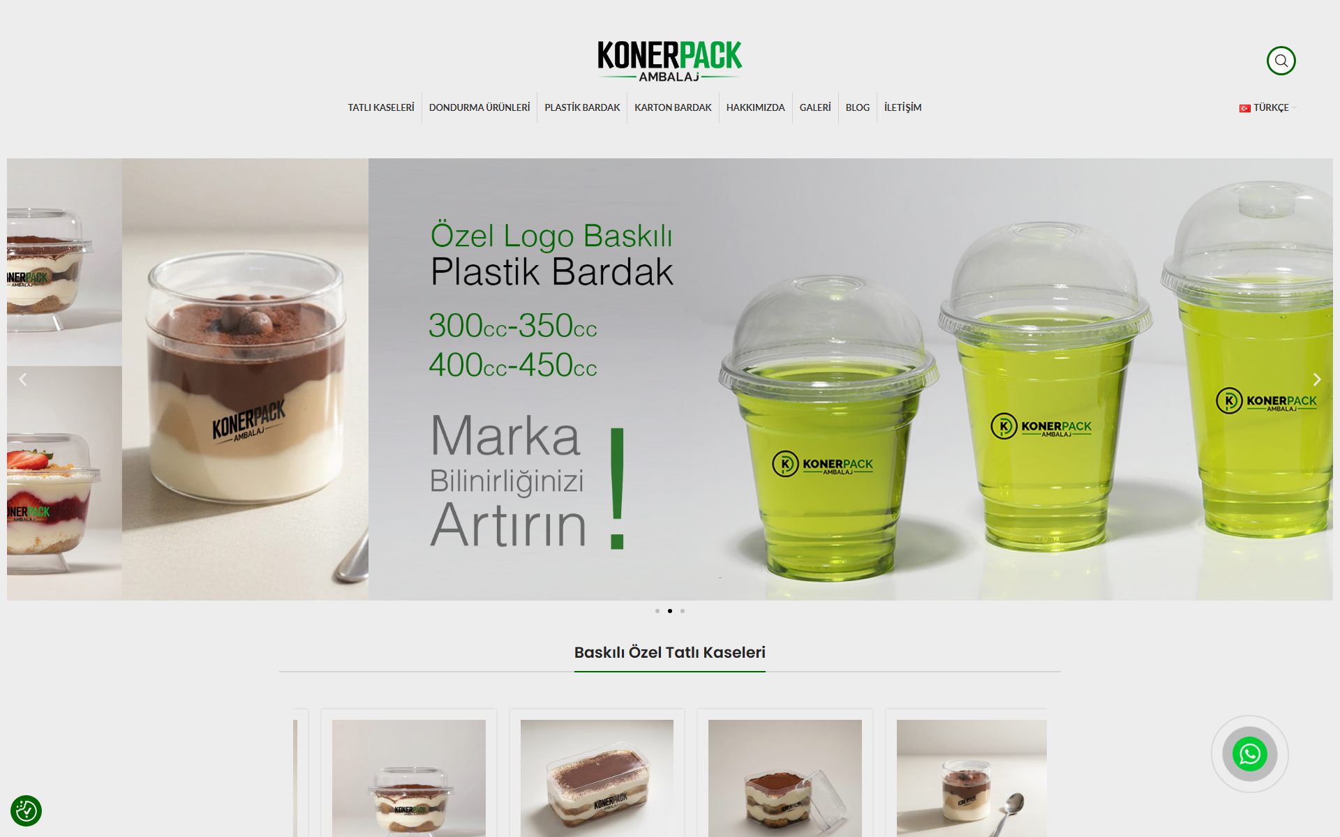 Koner Pack e-ticaret sitesi