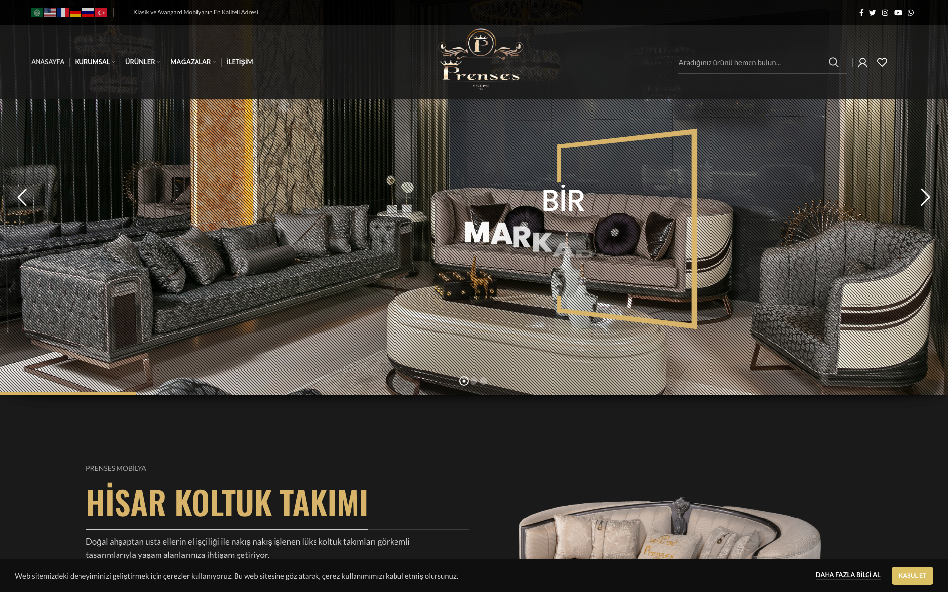 Prenses Mobilya e-ticaret sitesi