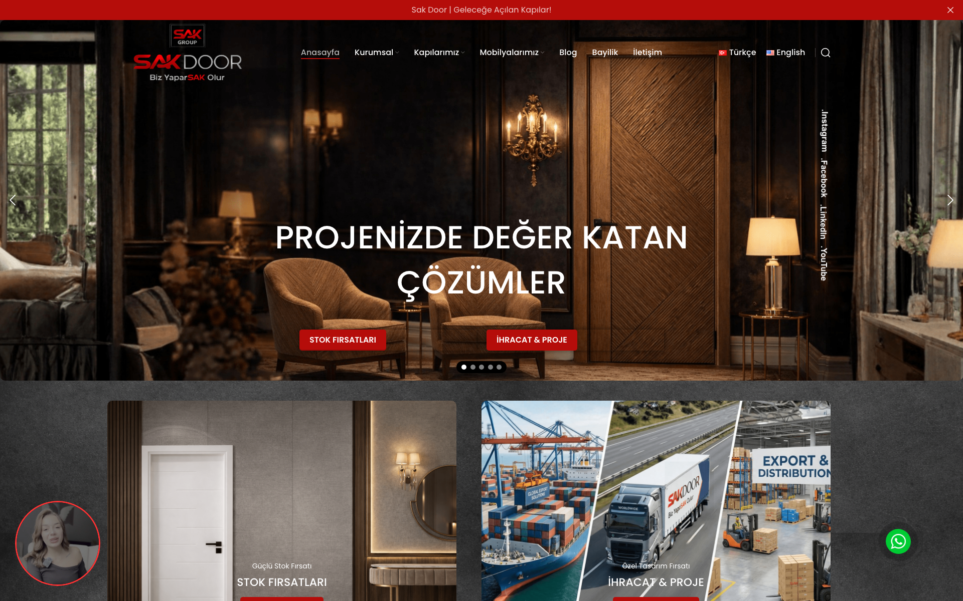 Sak Door e-ticaret sitesi
